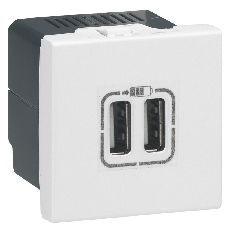 077594 LEGRAND MO-BASE 2XUSB 2M BLANC Electric Automation ..