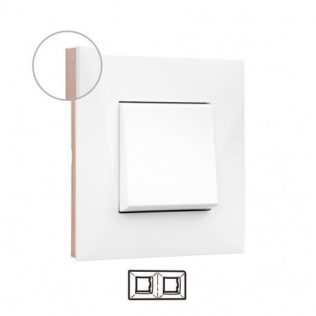 741022 LEGRAND VN-PLAQUE 2ELE BLANC/OR ROSE