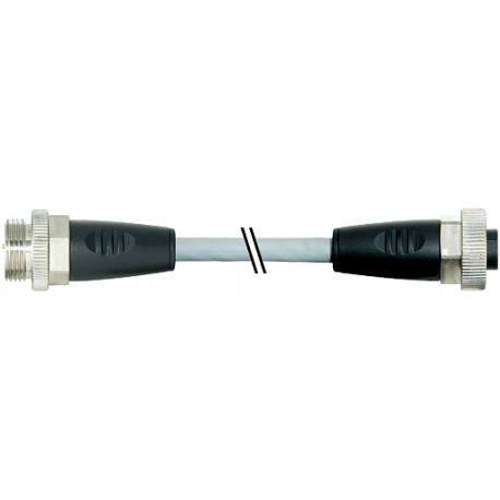 7000-50021-9620060 MURRELEKTRONIK 7/8" male 0° / 7/8" female 0° PUR 5x2.5 gy UL/CSA+drag chain 0,3m