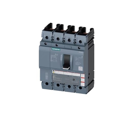 3VA5220-6GF41-0AA0 SIEMENS circuit breaker 3VA5 UL frame 250 breaking capacity class H 65kA @ 480V 4-pole, l..