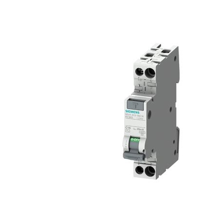 5SV1613-1KK02 SIEMENS Interruptor dif./aut. compacto 1P+N 4,5 kA tipo AC 300 mA C2