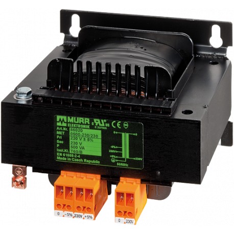 866157 MURRELEKTRONIK MET single-phase control and isolation transformer P:3000VA IN:400VAC±5% OUT:230VAC