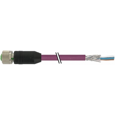 7000-14044-8030500 MURRELEKTRONIK M12 fêmea 0° B-cod. com cabo PUR AWG24 + AWG22 blindado violeta UL/CSA + c..