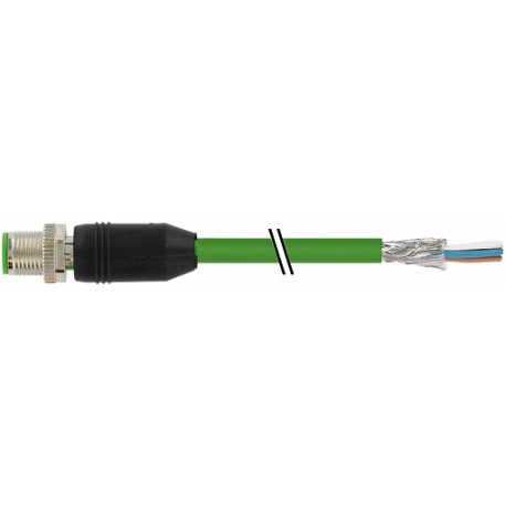 7000-21001-7900300 MURRELEKTRONIK M12 macho 0° X-cod. con cable Gigabit PUR 4x2xAWG26 apantallado verde UL/C..