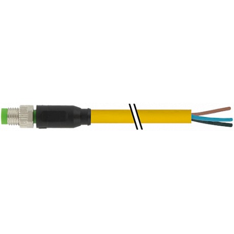 7000-08001-0500040 MURRELEKTRONIK M8 macho 0° con cable PUR 3x0.25 amarillo UL/CSA + robot + cadena portacab..