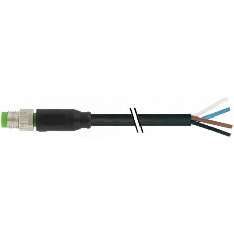 7000-08011-6112000 MURRELEKTRONIK M8 macho 0° con cable PVC 4x0.25 negro UL/CSA 20m