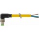 7000-08021-0201000 MURRELEKTRONIK M8 macho 90° com cabo PUR 3x0.25 amarelo UL/CSA 10m