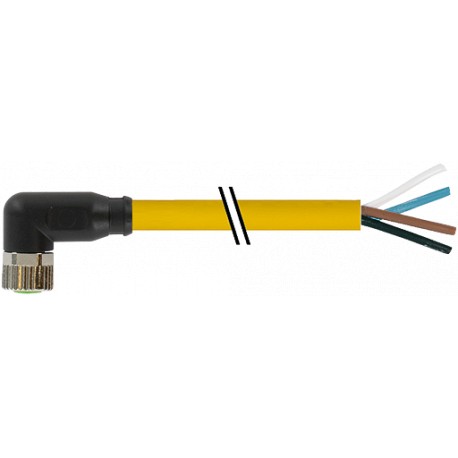 7000-08101-0510150 MURRELEKTRONIK M8 femmina 90° con cavo PUR 4x0.25 giallo UL/CSA + robot + catena portacav..