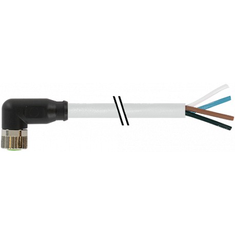 7000-08101-3240500 MURRELEKTRONIK M8 hembra 90° con cable PVC 4X0.34 gris, CEI-Norm 5m