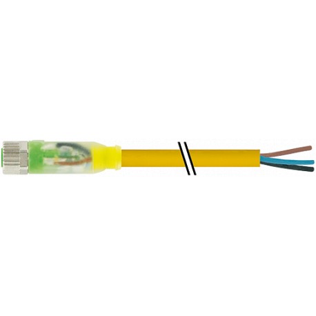 7000-08111-0100500 MURRELEKTRONIK M8 hembra 0° LED con cable PVC 3x0,25 amarillo UL,CSA 5m