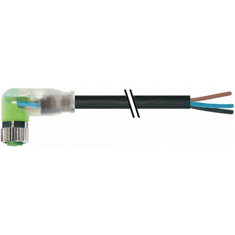 7000-08125-6300200 MURRELEKTRONIK M8 fêmea 90° com cabo LED NPN PUR 3x0.25 preto UL/CSA + cadeia porta-cabos..