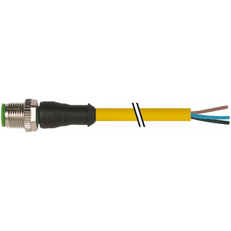 7000-12001-0130150 MURRELEKTRONIK M12 macho 0° com cabo PVC 3x0.34 amarelo UL/CSA 1,5m