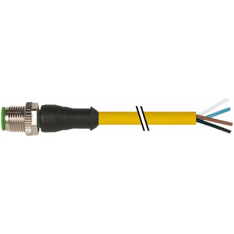 7000-12021-0140200 MURRELEKTRONIK M12 male 0° with cable PVC 4x0.34 yellow UL/CSA 2m