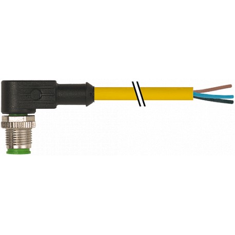 7000-12081-0130750 MURRELEKTRONIK M12 male 90° with cable PVC 3X0.34 yellow UL/CSA 7.5m