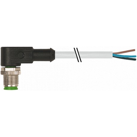 7000-12081-2330080 MURRELEKTRONIK M12 macho 90° con cable PUR 3X0.34 amarillo UL/CSA, cadena portacables 0.8m