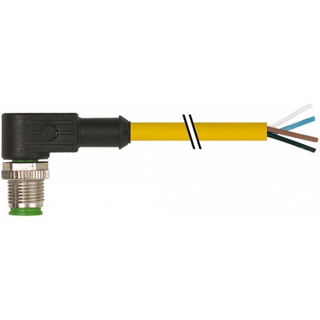 7000-12101-0140500 MURRELEKTRONIK M12 macho 90° com cabo PVC 4X0.34 amarelo UL/CSA 5m