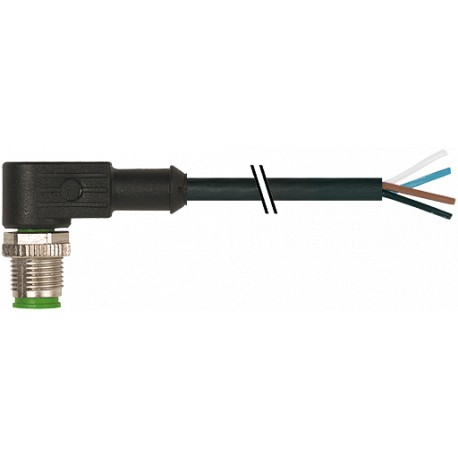 7000-12101-6340060 MURRELEKTRONIK M12 macho 90° con cable PUR 4x0.34 negro UL/CSA + cadena portacables 0,6m