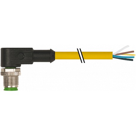 7000-12121-1260300 MURRELEKTRONIK M12 Stecker gewinkelt freies Leitungsende PUR 5X0.34 gelb UL/CSA + Schlepp..