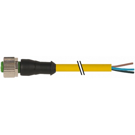 7000-12181-0130500 MURRELEKTRONIK M12 hembra 0° con cable PVC 3X0.34 amarillo UL, CS 5m