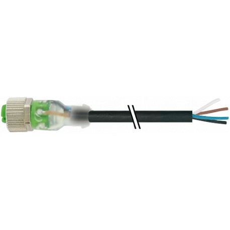 7000-12231-6540500 MURRELEKTRONIK M12 femmina 0° con cavo 3LED PUR 4x0.34 nero UL/CSA + robot + catena porta..