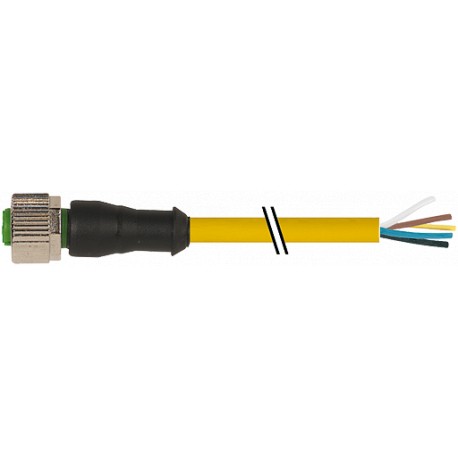 7000-12241-0150500 MURRELEKTRONIK M12 female 0° with cable PVC 5X0.34 yellow UL/CSA 5m