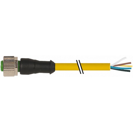 7000-12241-0150750 MURRELEKTRONIK M12 female 0° with cable PVC 5X0.34 yellow UL/CSA 7.5m