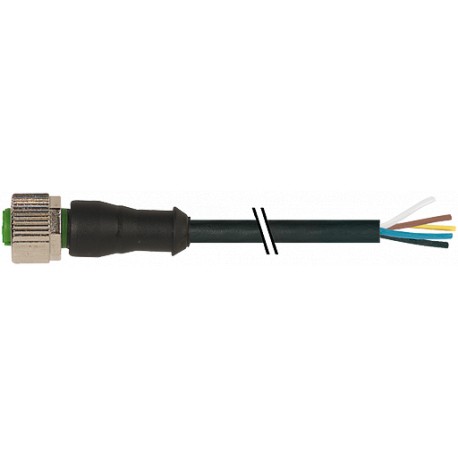 7000-12241-6150750 MURRELEKTRONIK M12 hembra 0° con cable PVC 5X0.34 negro UL/CSA 7.5m