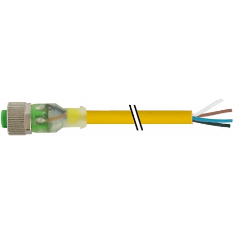 7000-12281-0130750 MURRELEKTRONIK M12 женский 0° с кабелем + LED PVC 3X0.34 желтый UL/CSA 7.5m