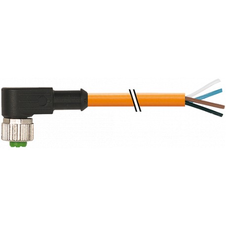 7000-12341-8460100 MURRELEKTRONIK M12 hembra 90° con cable PUR 4X0.34 naranja UL/CSA + robot + cadena portac..