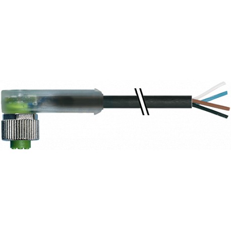7000-12401-6131500 MURRELEKTRONIK M12 hembra 90° con cable LED PVC 3X0.34 negro UL/CSA 15m