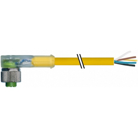 7000-12441-0151000 MURRELEKTRONIK M12 hembra 90° con cable LED PVC 5X0.34 amarillo 10m