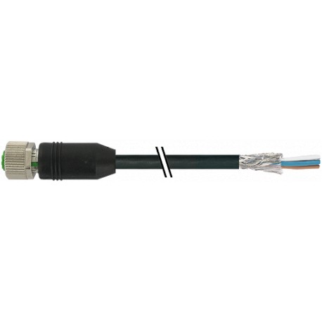 7000-13181-6406000 MURRELEKTRONIK M12 hembra 0° con cable PUR 3x0.34 apantallado negro UL/CSA + cadena porta..