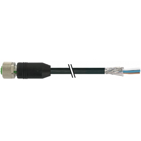 7000-13201-6010100 MURRELEKTRONIK M12 female 0° with cable PVC 4X0.34 shielded black UL,CSA 1m