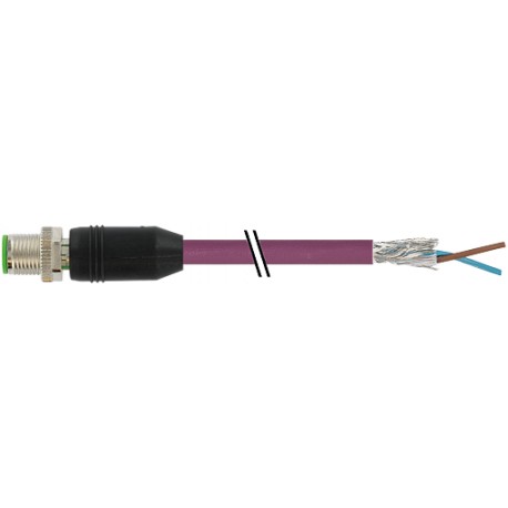 7000-14051-8401200 MURRELEKTRONIK M12 male 0° B-coded with cable, Profibus PUR 1x2xAWG24 shielded violet UL/..