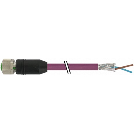 7000-14061-8400060 MURRELEKTRONIK M12 hembra 0° B-cod. con cable, Profibus PUR 1x2xAWG24 apantallado violeta..