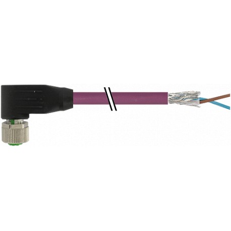 7000-14071-8410100 MURRELEKTRONIK M12 fêmea 90° B-cod. com cabo, Profibus PUR 1x2xAWG24 blindado violeta UL/..