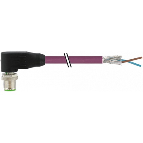 7000-14081-8400060 MURRELEKTRONIK M12 male 90° B-coded with cable, Profibus PUR 1x2xAWG24 shielded violet UL..