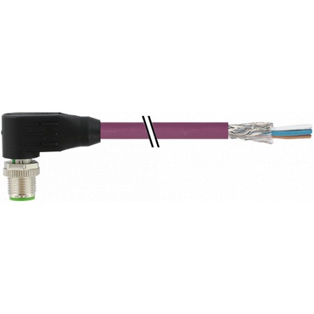 7000-14251-7990150 MURRELEKTRONIK M12 male 90° B-coded with cable, Interbus PUR 3x2x0.25 shielded violet 1.5m