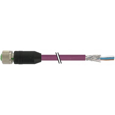 7000-14261-7990400 MURRELEKTRONIK M12 hembra 0° B-cod. con cable, Interbus PUR 3x2x0.25 apantallado violeta ..