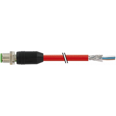 7000-14541-7920150 MURRELEKTRONIK M12 macho 0° com cabo D-cod. Ethernet PUR 2x2xAWG22 blindado red UL/CSA + ..