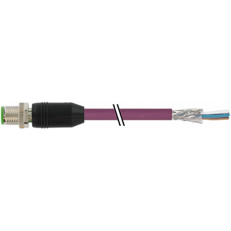 7000-14541-7980750 MURRELEKTRONIK M12 macho 0° D-cod. con cable EN PUR 2x2xAWG22 apantallado violeta UL/CSA ..