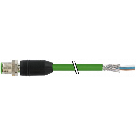 7000-14541-8001000 MURRELEKTRONIK M12 macho 0° D-cod. con cable EN PVC 2x2xAWG22 apantallado verde UL/CSA + ..