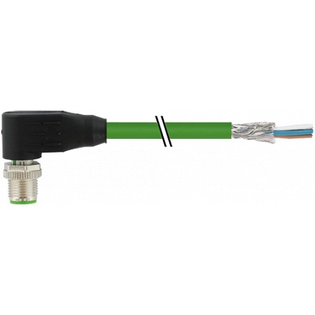 7000-14561-7930150 MURRELEKTRONIK M12 macho 90° com cabo D-cod. Ethernet PUR 1x4XAWG22 blindado verde UL/CSA..
