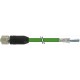 7000-14641-7940150 MURRELEKTRONIK M12 fêmea 0° D-cod. com cabo EN PUR 2x2xAWG22 blindado verde UL/CSA 1,5m