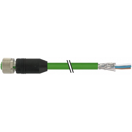 7000-14641-7940150 MURRELEKTRONIK M12 женский 0° D-кодировкой с кабель EN PUR 2x2xAWG22 экранированный зелен..