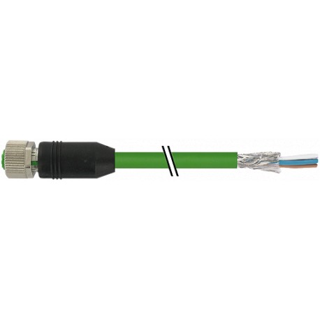 7000-14641-7960050 MURRELEKTRONIK M12 female 0° D-coded with cable EN PUR 2x2xAWG22 shielded green UL/CSA + ..