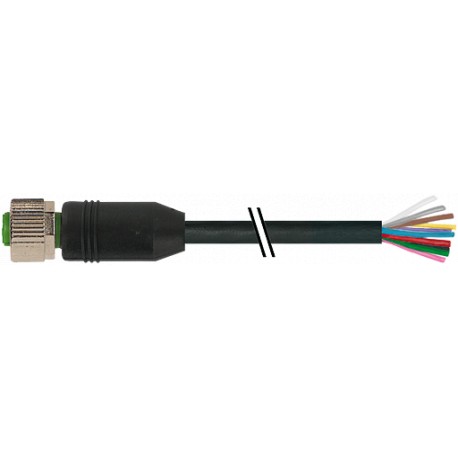 7000-19041-7020500 MURRELEKTRONIK M12 женский 0° с кабелем PVC 12x0,14 черный 5m