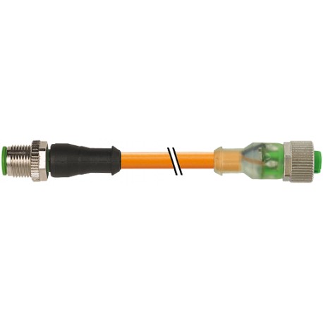 7000-40043-8520400 MURRELEKTRONIK M12 macho 0° / M12 hembra 0° LED SC PUR 4x0.34 + 1x0.5 naranja UL/CSA + ro..