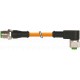 7000-40121-8460100 MURRELEKTRONIK M12 mâle droit / M12 femelle coudé PUR 4x0.34 orange UL/CSA + robot + chaî..