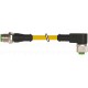 7000-40161-0330400 MURRELEKTRONIK M12 mâle droit / M12 femelle coudé PUR 3X0.34 jaune UL/CSA, chaîne porte-c..